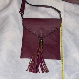 Simply Noelle Chic Plum Crossbody Bag with Tassel